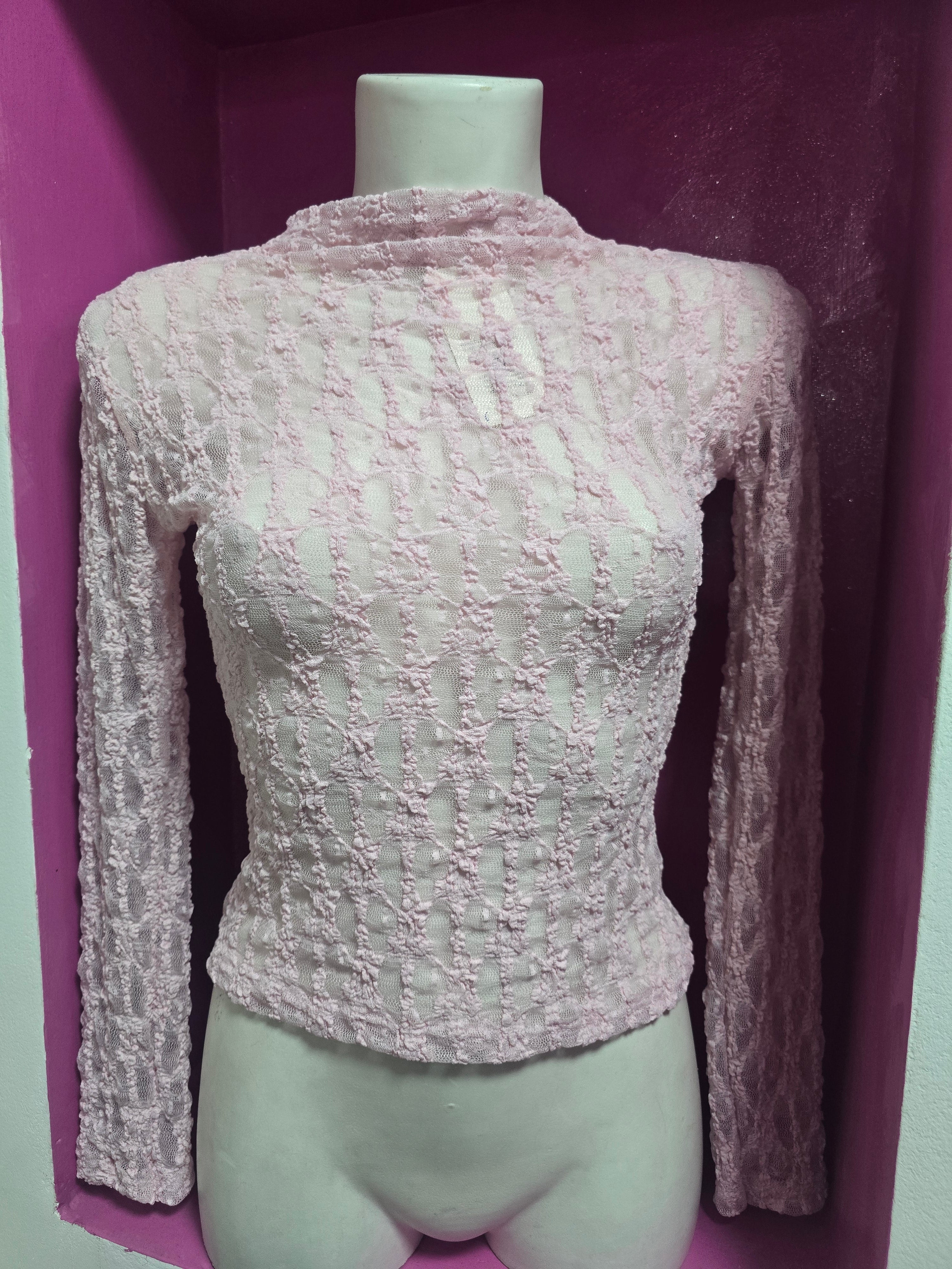 Maglia trasparente ricamata