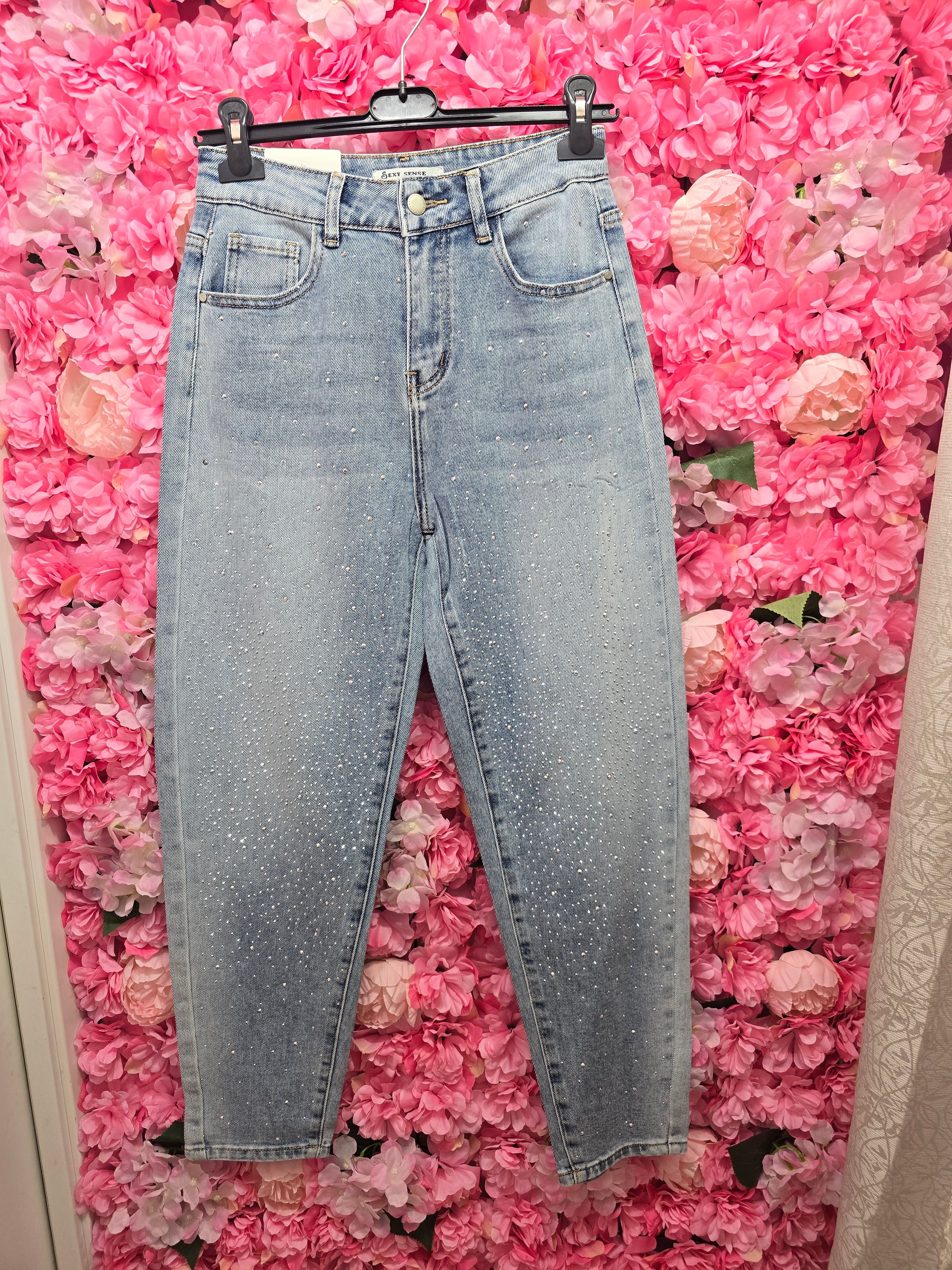 Jeans ballon brillantinato