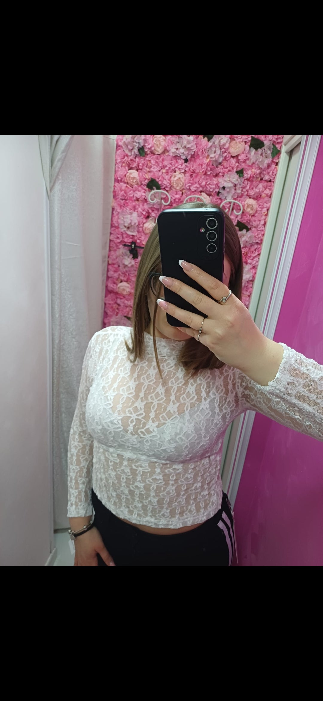 Maglia trasparente ricamata