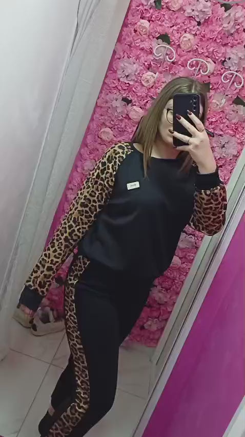 Coordinato in tuta leopardato