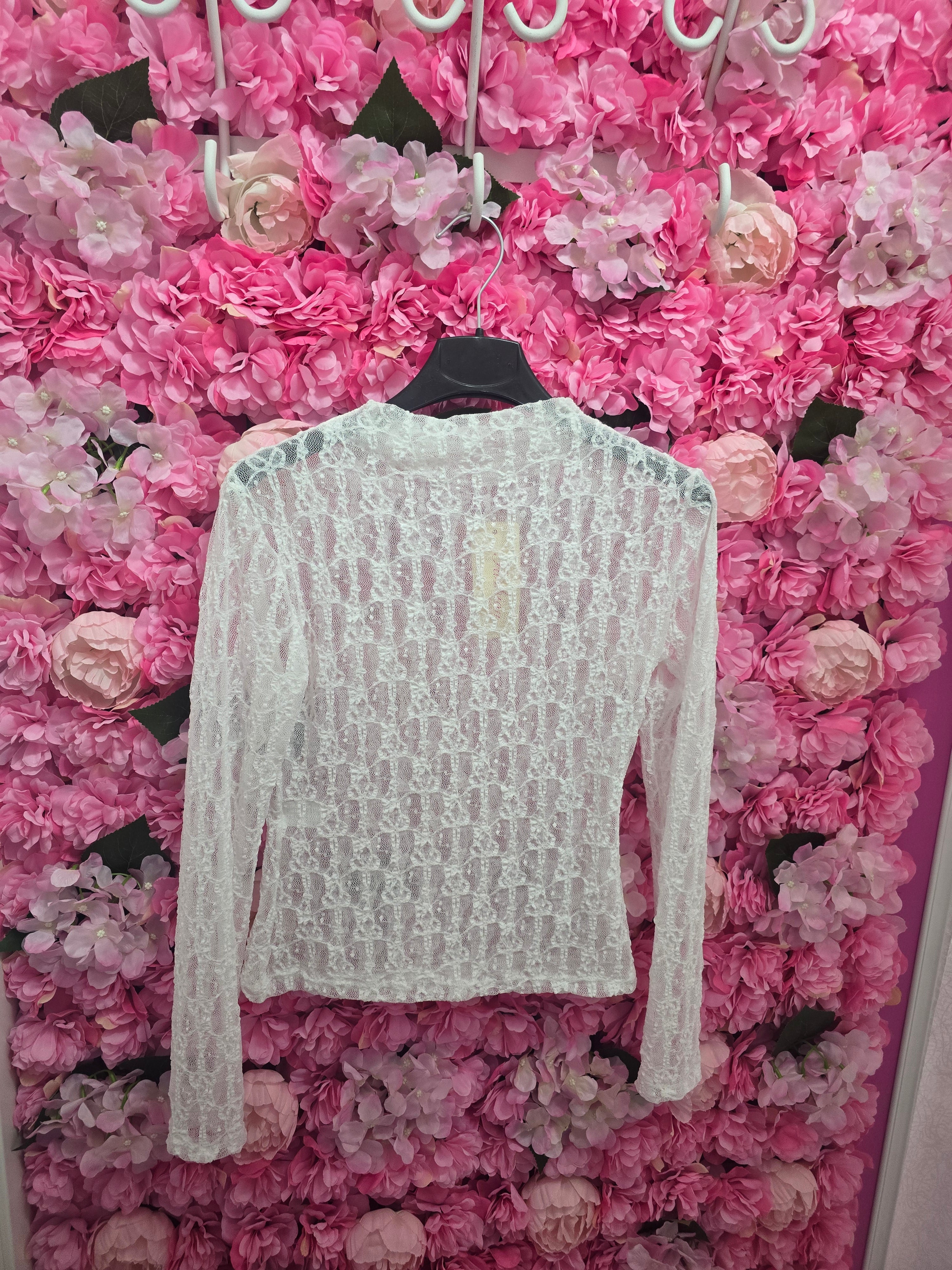 Maglia trasparente ricamata
