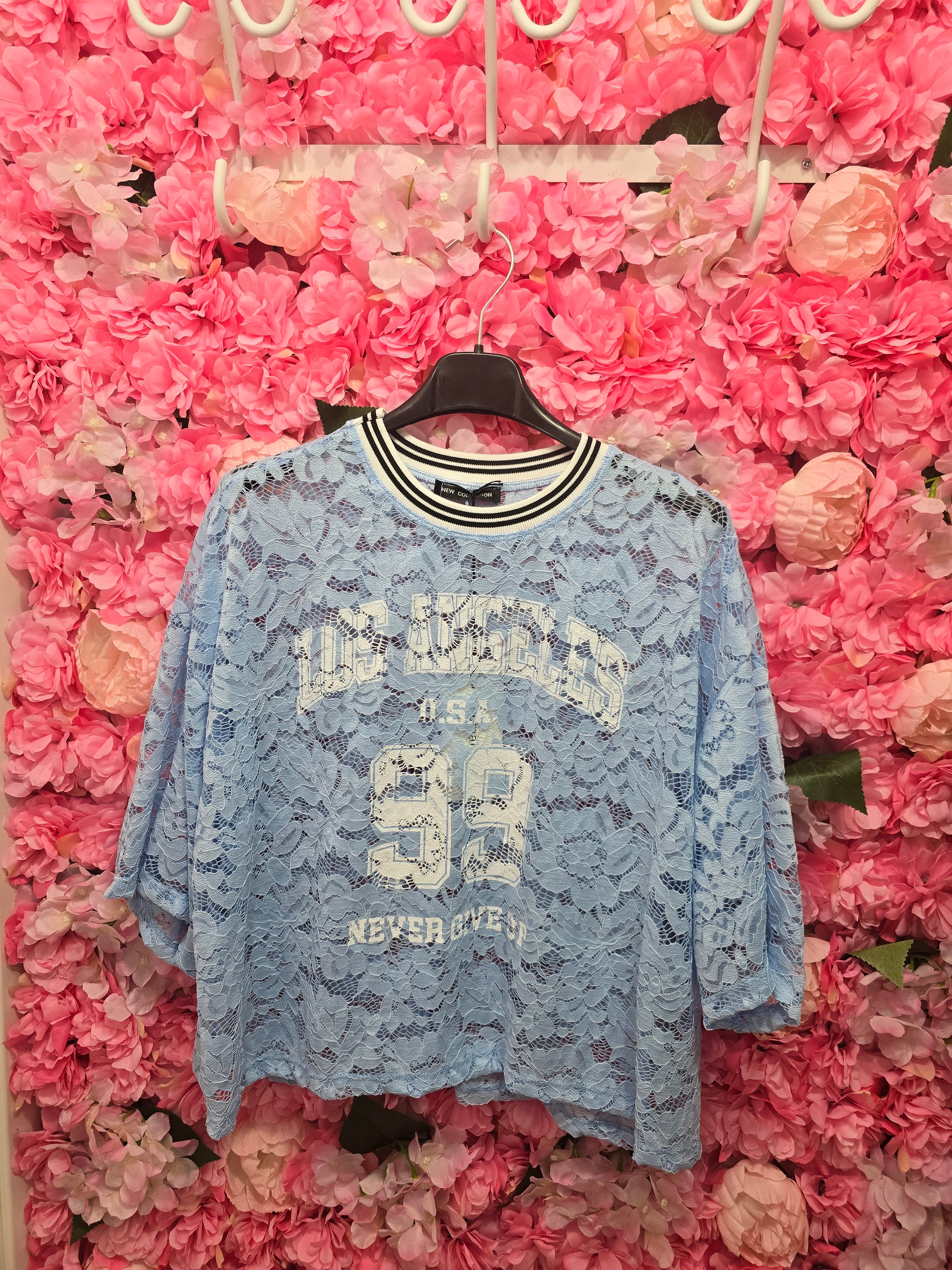 Maglia crop merlettata