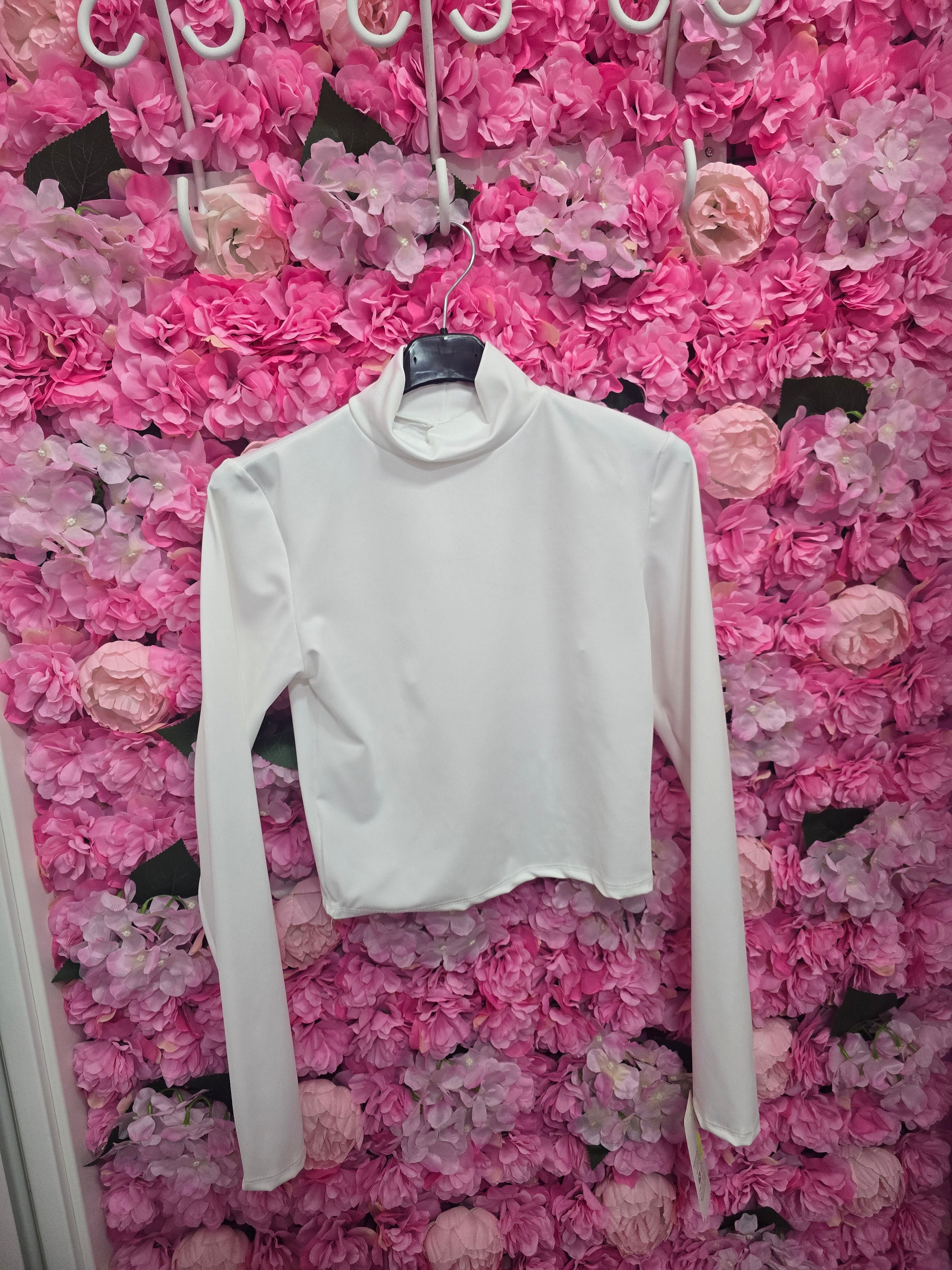 Maglia crop con colletto