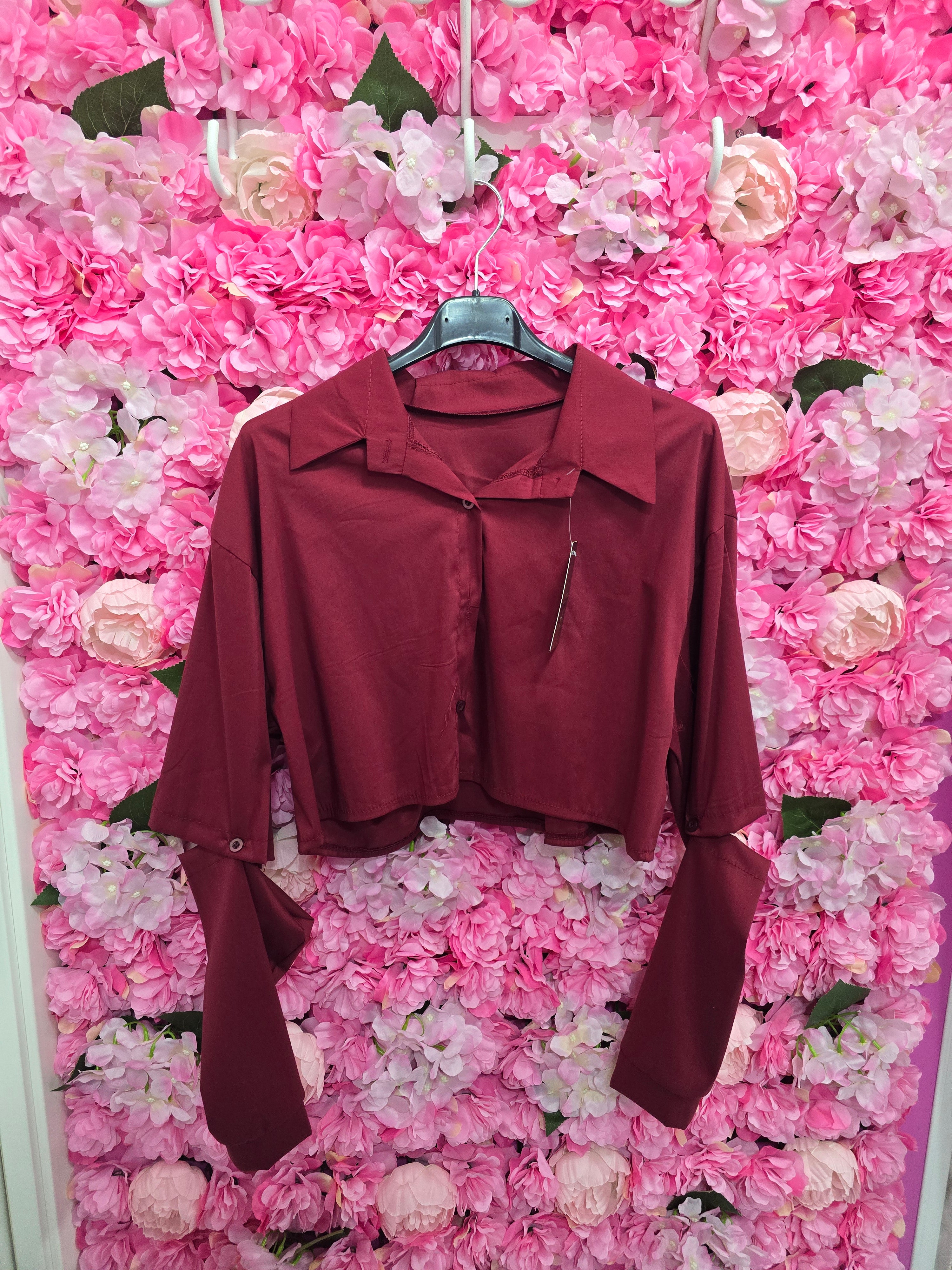 Camicia crop con spacco